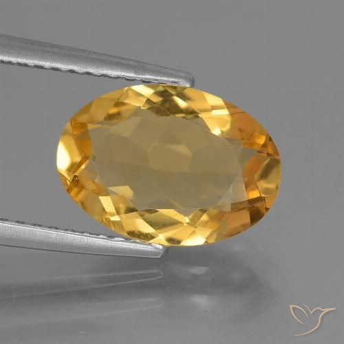 2.49ct 天然 中金 黄水晶, 椭圆形, VVS-VS