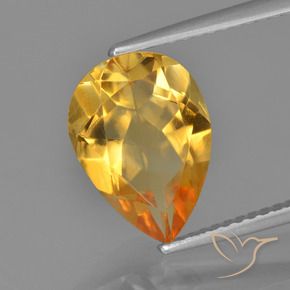 3.06克拉天然黄水晶，梨形，VVS-VS