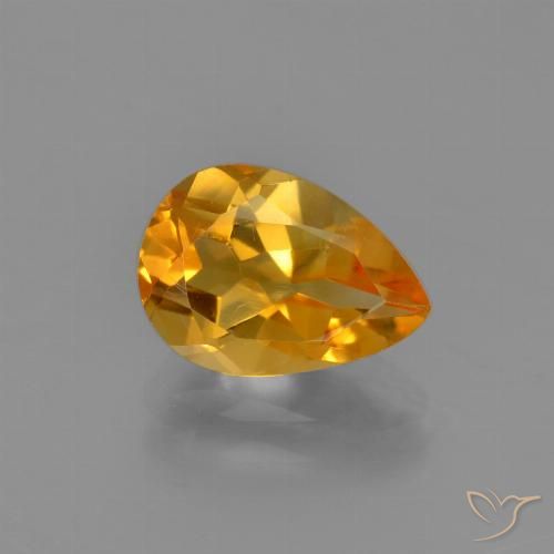 2.00ct 天然 中橙 黄水晶, 梨形, VVS-VS