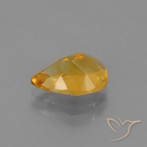 2.00克拉天然黄水晶，梨形，VVS-VS