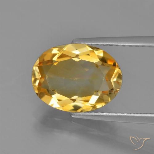 2.92ct 天然 深金色 黄水晶, 椭圆形, VVS-VS
