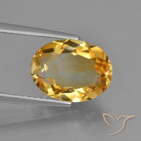 2.92克拉天然黄水晶，椭圆形，VVS-VS