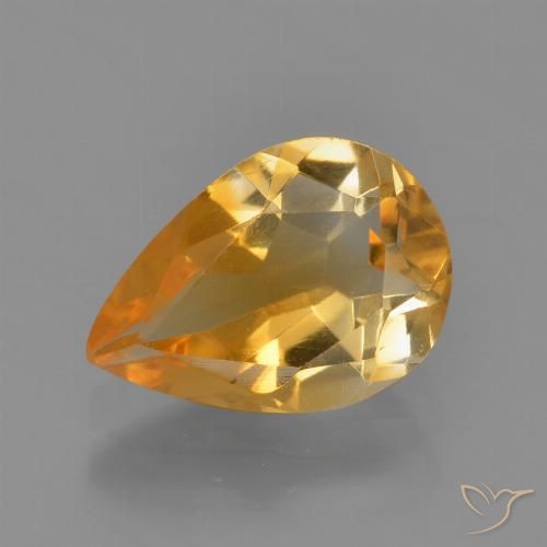 1.60ct 天然 橙金 黄水晶, 梨形, VVS-VS