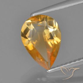 1.60克拉天然黄水晶，梨形，VVS-VS