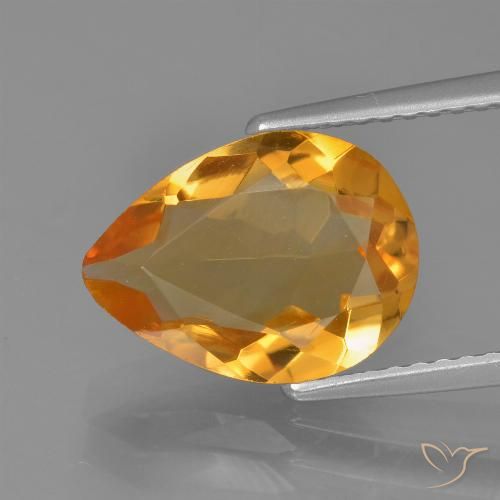 2.76ct 天然 深橙色 黄水晶, 梨形, VVS-VS