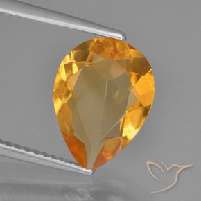 2.76克拉天然黄水晶，梨形，VVS-VS