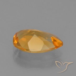 1.23克拉天然黄水晶，梨形，VVS-VS