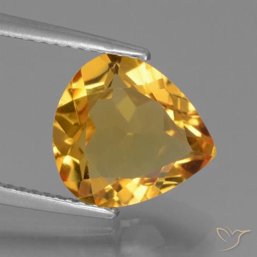 3.13ct 天然 深金色 黄水晶, 梨形, VVS-VS