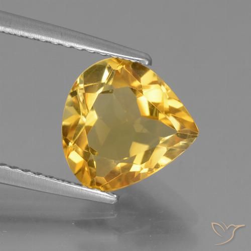 2.40ct 天然 中深金色 黄水晶, 梨形, VVS-VS