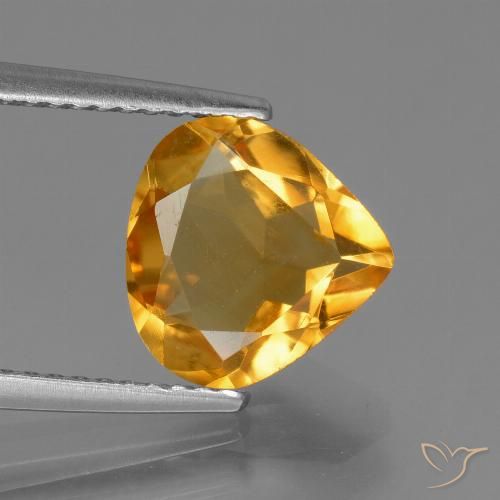 2.16ct 天然 深橙色-金色 黄水晶, 梨形, VVS-VS