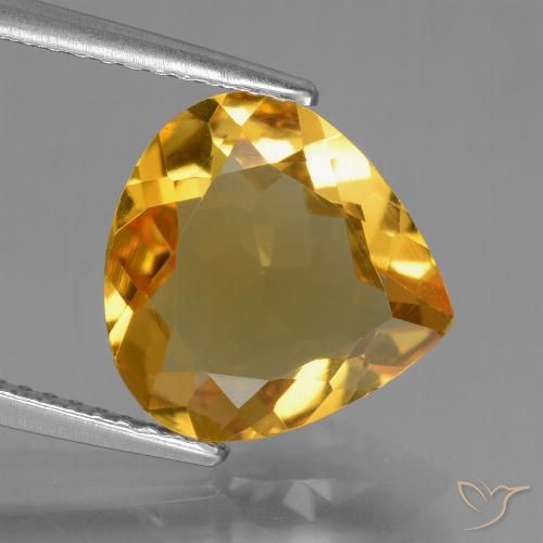 3.14ct 天然 深橙金 黄水晶, 梨形, VVS-VS