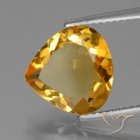 3.14克拉天然黄水晶，梨形，VVS-VS
