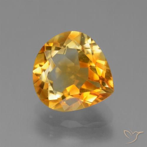 2.84ct 天然 深橙金 黄水晶, 梨形, VVS-VS