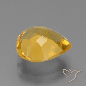 4.02克拉天然黄水晶，梨形，VVS-VS