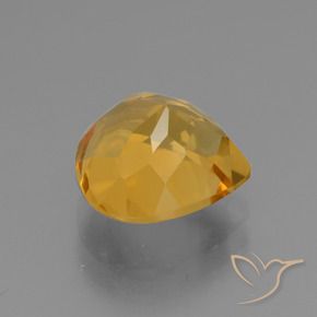 3.27克拉天然黄水晶，梨形，VVS-VS