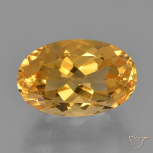 3.72ct 天然 深橙金 黄水晶, 椭圆形, VVS-VS