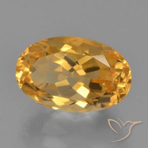 3.72克拉天然黄水晶，椭圆形，VVS-VS