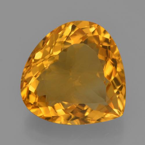 7.44ct 天然 深橙色-金色 黄水晶, 梨形, VVS-VS