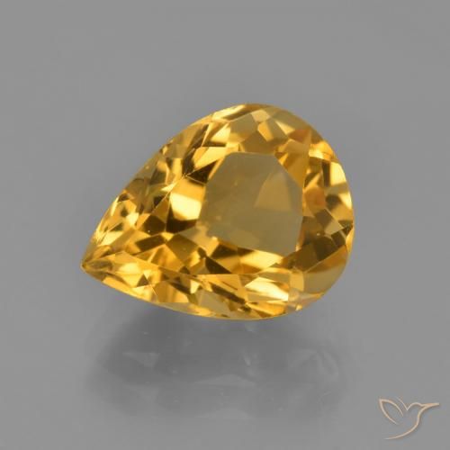 3.54ct 天然 深金色 黄水晶, 梨形, VVS