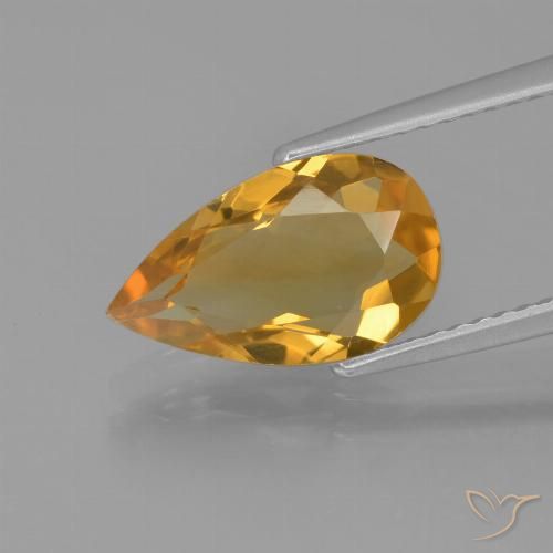 1.97ct 天然 深橙色-金色 黄水晶, 梨形, VVS-VS