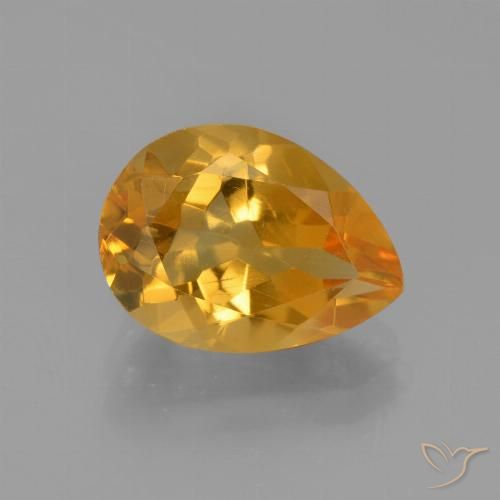 3.24ct 天然 深橙金 黄水晶, 梨形, VVS-VS