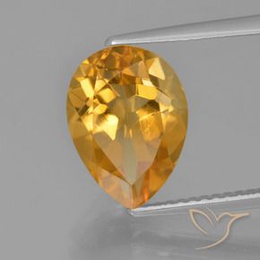 3.24克拉天然黄水晶，梨形，VVS-VS