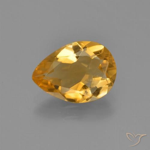2.01ct 天然 深橙金 黄水晶, 梨形, VVS-VS