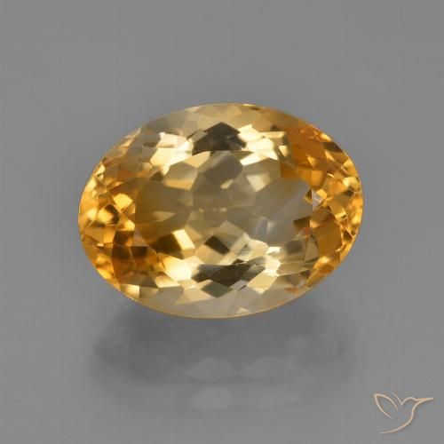 5.69ct 天然 中深金色 黄水晶, 椭圆形, VVS-VS