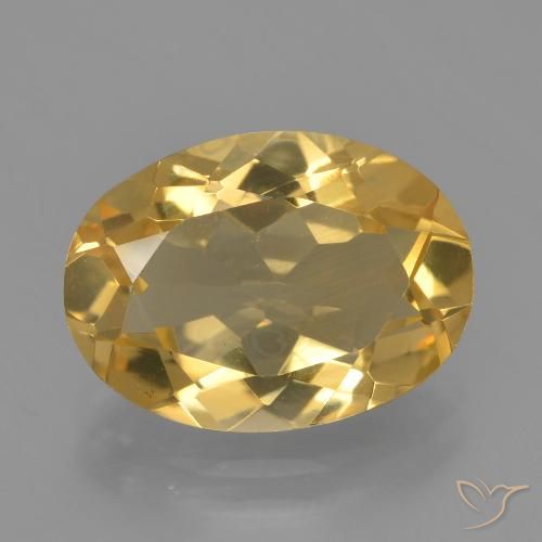 3.10ct 天然 中深金色 黄水晶, 椭圆形, VVS-VS