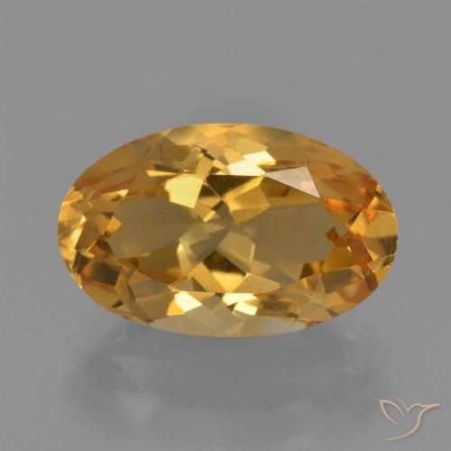 4.10ct 天然 中深金色 黄水晶, 椭圆形, VVS-VS