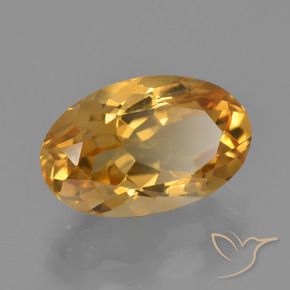 4.10克拉天然黄水晶，椭圆形，VVS-VS