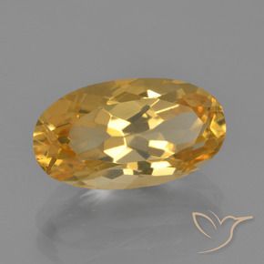 3.42克拉天然黄水晶，椭圆形，VVS