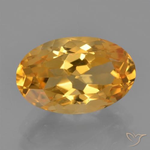 3.86克拉天然金色黄水晶，椭圆形切割，12.5×8毫米，VVS-VS