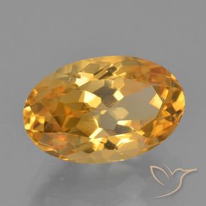 3.86克拉天然金色黄水晶，椭圆形切割，12.5×8毫米，VVS-VS
