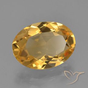 3.23克拉天然黄水晶，椭圆形，VVS-VS