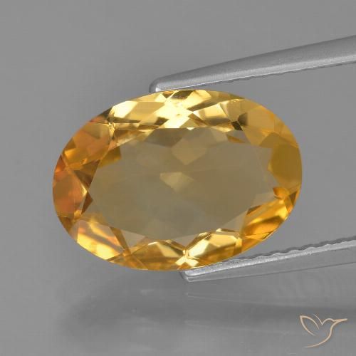 3.25ct 天然 中深金色 黄水晶, 椭圆形, VVS-VS