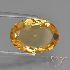 3.25克拉天然黄水晶，椭圆形，VVS-VS