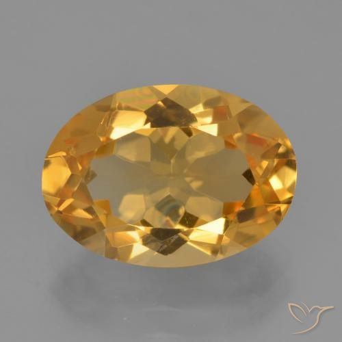 3.75ct 天然 深橙色-金色 黄水晶, 椭圆形, VS