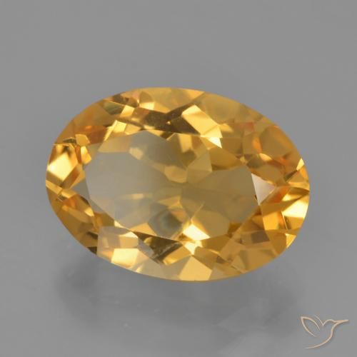 3.75克拉天然黄水晶，椭圆形，VS