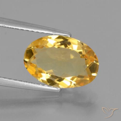 3.17ct 天然 中浅金色 黄水晶, 椭圆形, VVS
