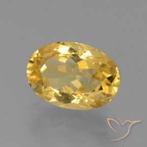 4.56克拉天然黄水晶，椭圆形，VVS-VS