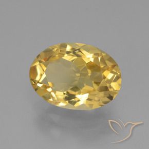 3.88克拉天然黄水晶，椭圆形，VVS-VS