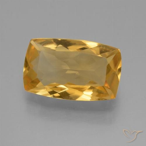 3.87ct 天然 中深金色 黄水晶, 软垫, VVS