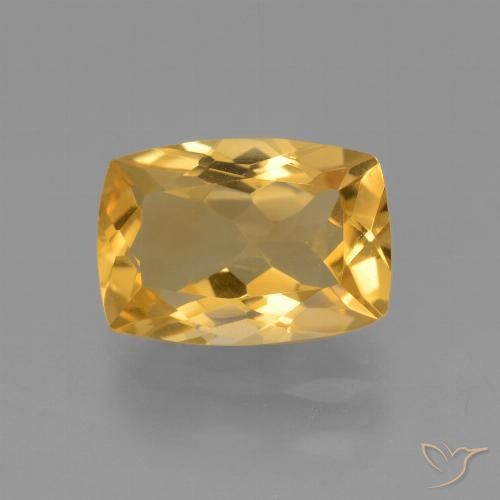 3.50ct 天然 中深金色 黄水晶, 软垫, VVS