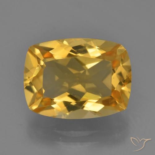 4.24ct 天然 深金色 黄水晶, 软垫, VVS-VS