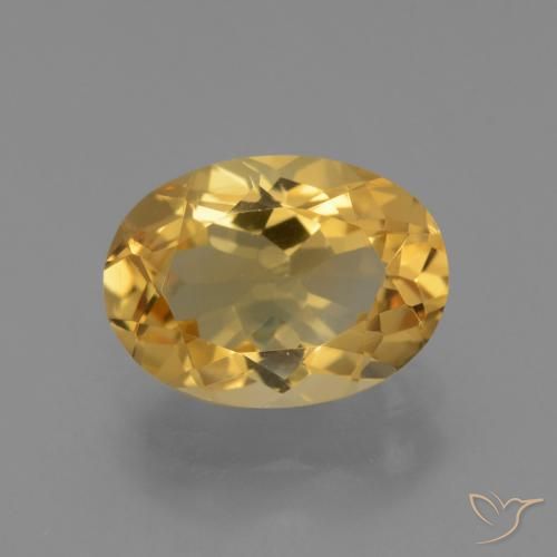 3.88ct 天然 中深金色 黄水晶, 椭圆形, VVS-VS