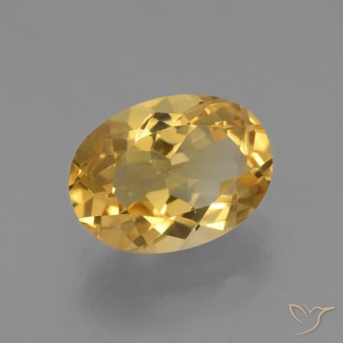 3.88克拉天然黄水晶，椭圆形，VVS-VS