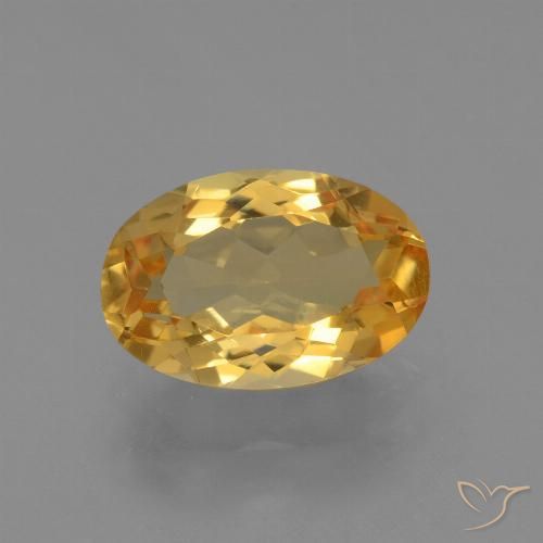 3.17ct 天然 中深金色 黄水晶, 椭圆形, VVS-VS