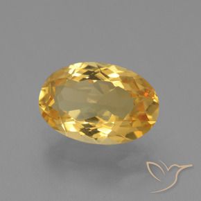 3.17克拉天然黄水晶，椭圆形，VVS-VS