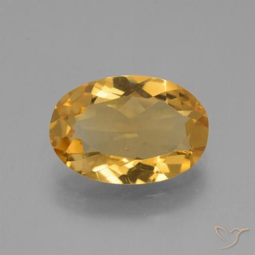 3.00ct 天然 深金橙色 黄水晶, 椭圆形, VVS-VS